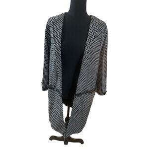 Max Studio Black & White Textured Knit Coat Jacket | Size S